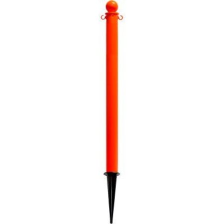 GEC Global Industrial Plastic Ground Pole, 35inH, Safety Orange 95412GL